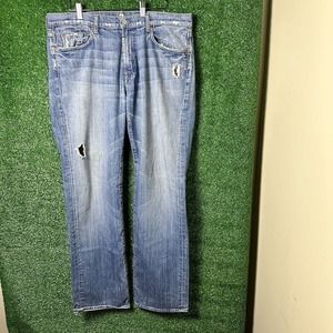 7 For All Mankind Austyn Jeans Mens 36 (meas 36x33) Blue Straight Denim